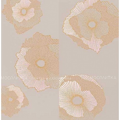 Керамическая плитка Creto Панно Mono Golden flowers 60х60 (компл. из 2 шт)
