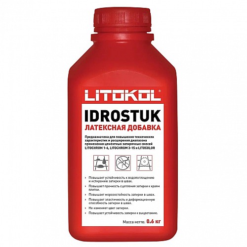 Латексная добавка для затирки IDROSTUK-M - белый 0,6кг